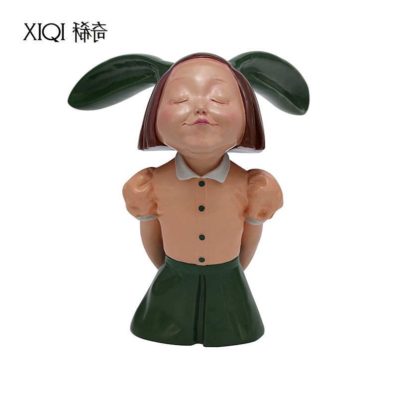 向京《我看到了幸福》青橄榄雕塑桌面可爱造型摆件礼盒套装