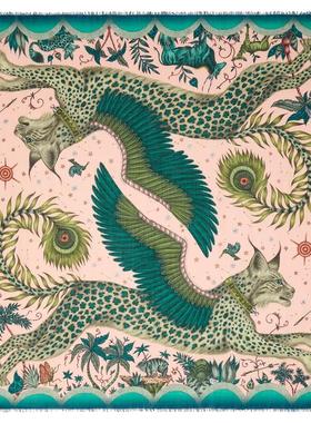 英國 Emma J Shipley 純羊毛围巾 山猫圖案