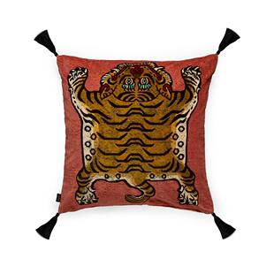 英國制 House Of Hackney 老虎流苏大背墊 大抱枕 粉色60x60cm