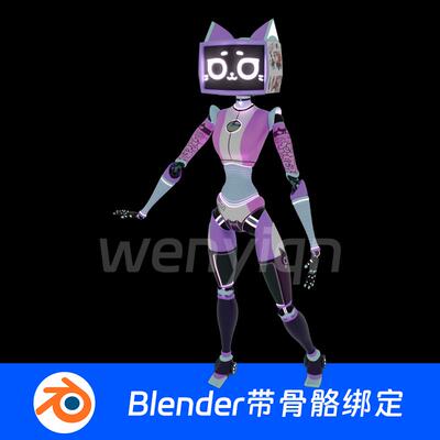 人形电脑机器人监控未来科幻Blender场景模型1590