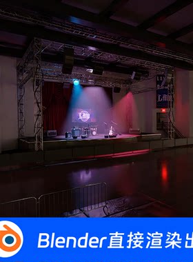酒吧表演酒馆演唱会音乐会舞台Blender场景模型1341