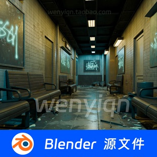 街道街角小巷子垃圾堆街头胡同安全出口酒吧Blender场景模型2530