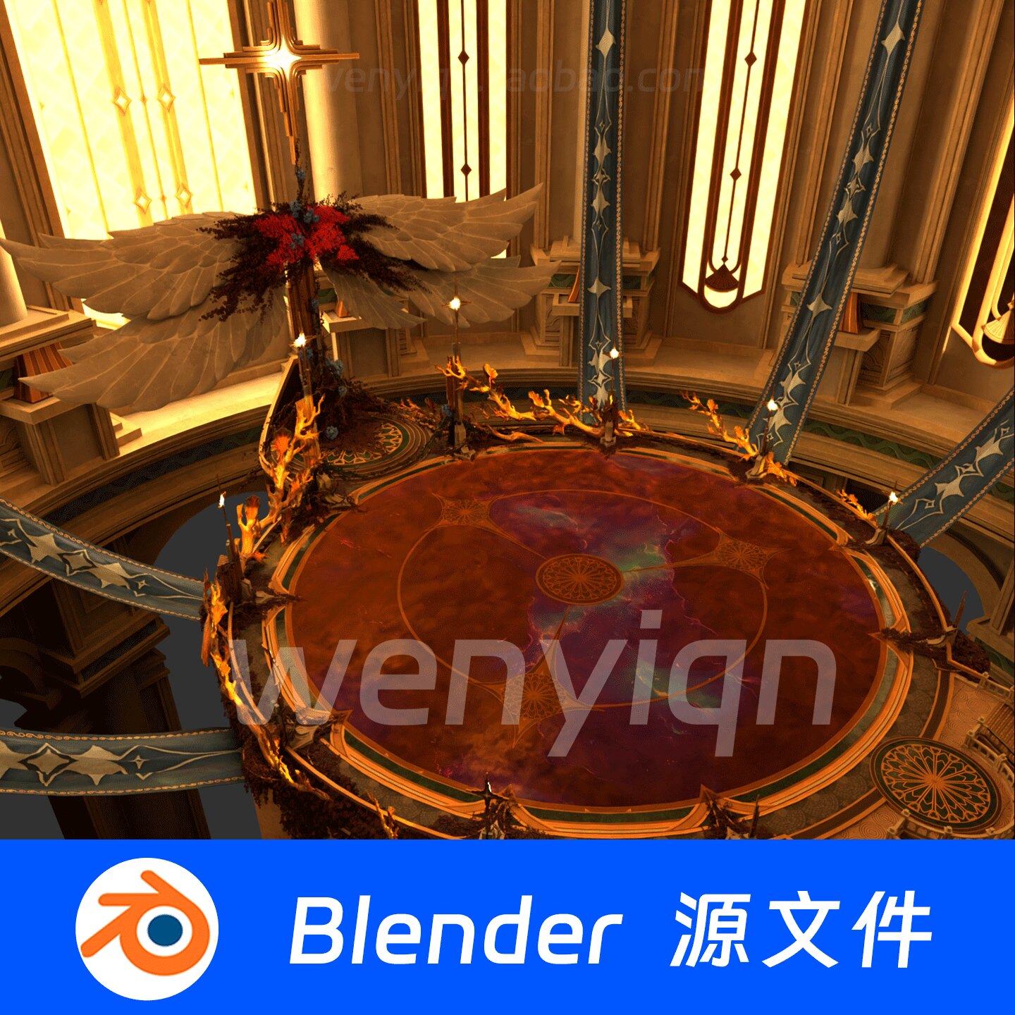 祭坛神秘洞穴黑暗祭祀台神殿Blender场景模型2539