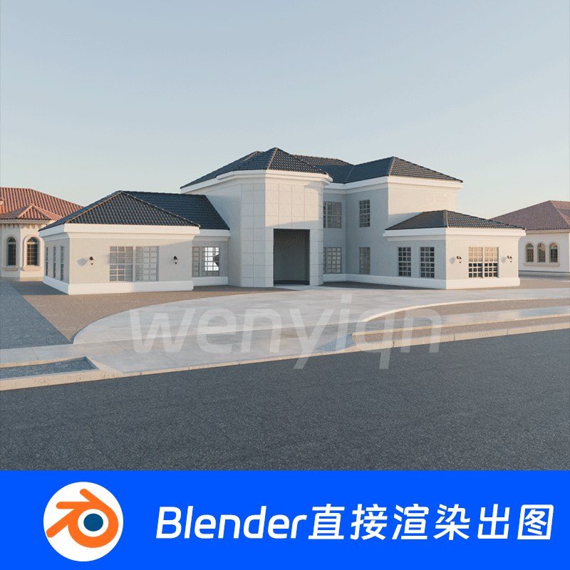 别墅现代房屋建筑房子Blender场景模型1881