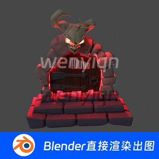 远古石门地狱之门禁地恐怖Blender模型1099