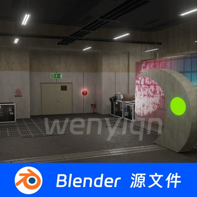 仓库砖房工厂废弃复古建筑Blender场景模型2153