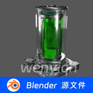 玻璃容器休眠舱科幻实验室未来培养皿孵化器Blender场景模型2211