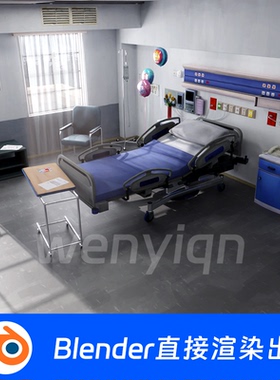 医院病房病床康复室输液室研究室实验室手术Blender场景模型1671