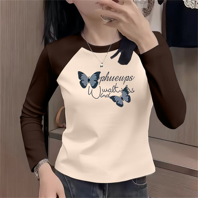 秋冬小个子修身显瘦长袖T恤女