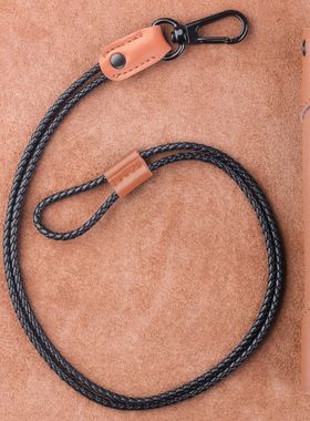蓝牙耳机手机脖子挂绳胸卡挂带证件吊绳相机编织皮绳饰品工作厂牌