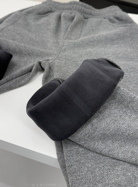 绵羊毛复合加绒裤 odm公司货500+商务休闲直筒休闲裤男鱼骨纹裤子