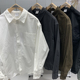 衬衫 略有设计感 日系复古100%棉宽松休闲长袖 小外套 男衬衣潮 春季