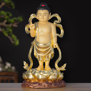 黄铜贴金浴佛释迦牟尼太子佛佛像 寺庙佛堂佛诞节供奉摆件