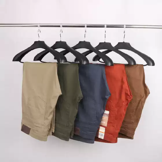 Defective Spring and Autumn Fine Canvas Stretch Fabric Men's Trousers Mid-High Waist Straight-Leg Men's Casual Pants Straight
