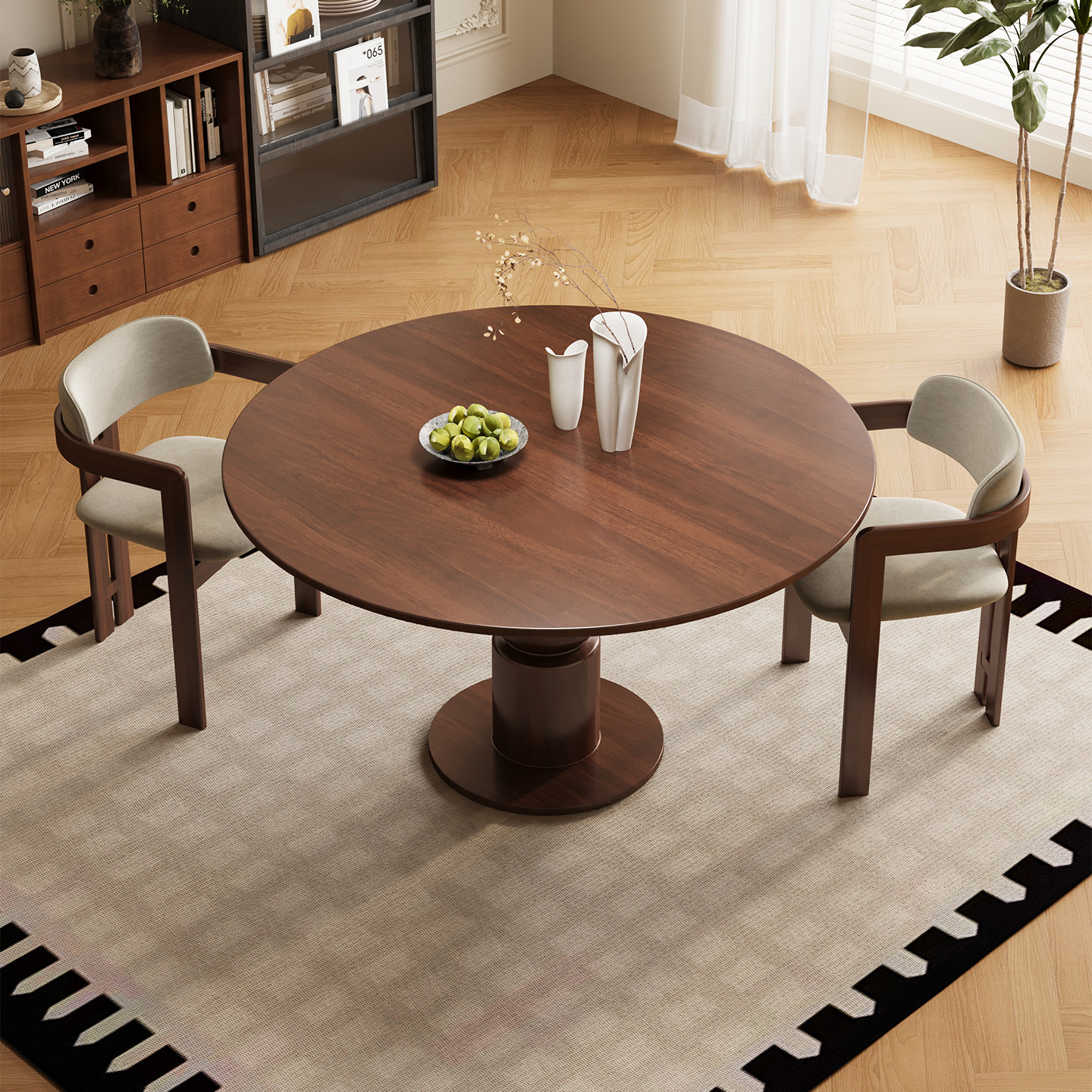 古风实木复古餐桌小户型