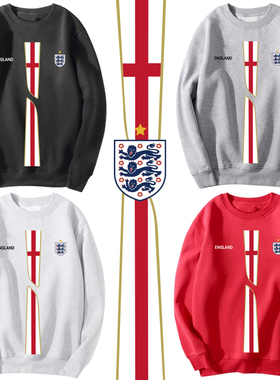 英格兰England圆领卫衣男足球队服国家队运动训练服长袖定制定制