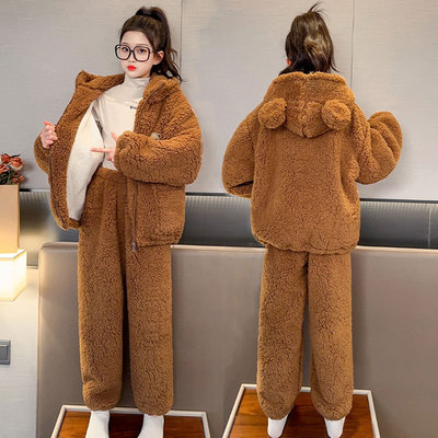 女珊瑚绒150小个子睡衣秋冬加厚