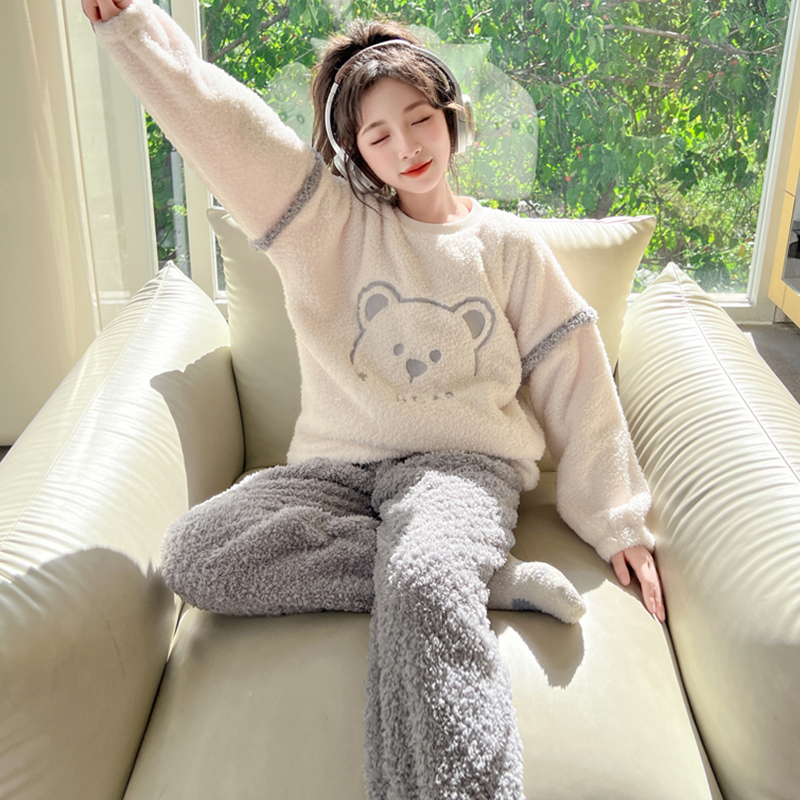 女珊瑚绒150小个子睡衣秋冬新款