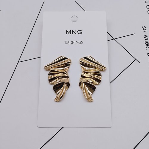 K212夸张质感时尚潮流气质名媛街拍几何中古宫廷创意金属耳钉-女