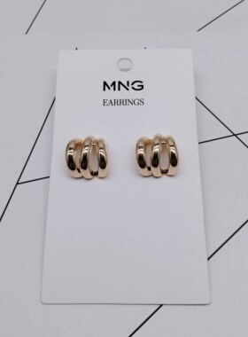 K273夸张质感时尚潮流气质名媛街拍几何中古宫廷创意金属耳钉～女