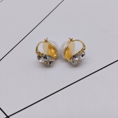 K133珍珠满钻双面耳扣2024新款 爆款 耳钉女轻奢高级感耳环气质耳饰