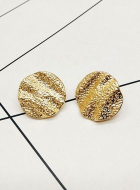 G107夸张质感时尚潮流气质名媛街拍几何复古宫廷创意金属耳夹女