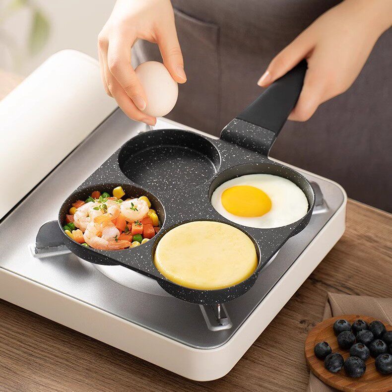 苏泊尔煎锅四合一早餐锅家用煎蛋四孔平底不粘锅小鸡蛋汉堡机