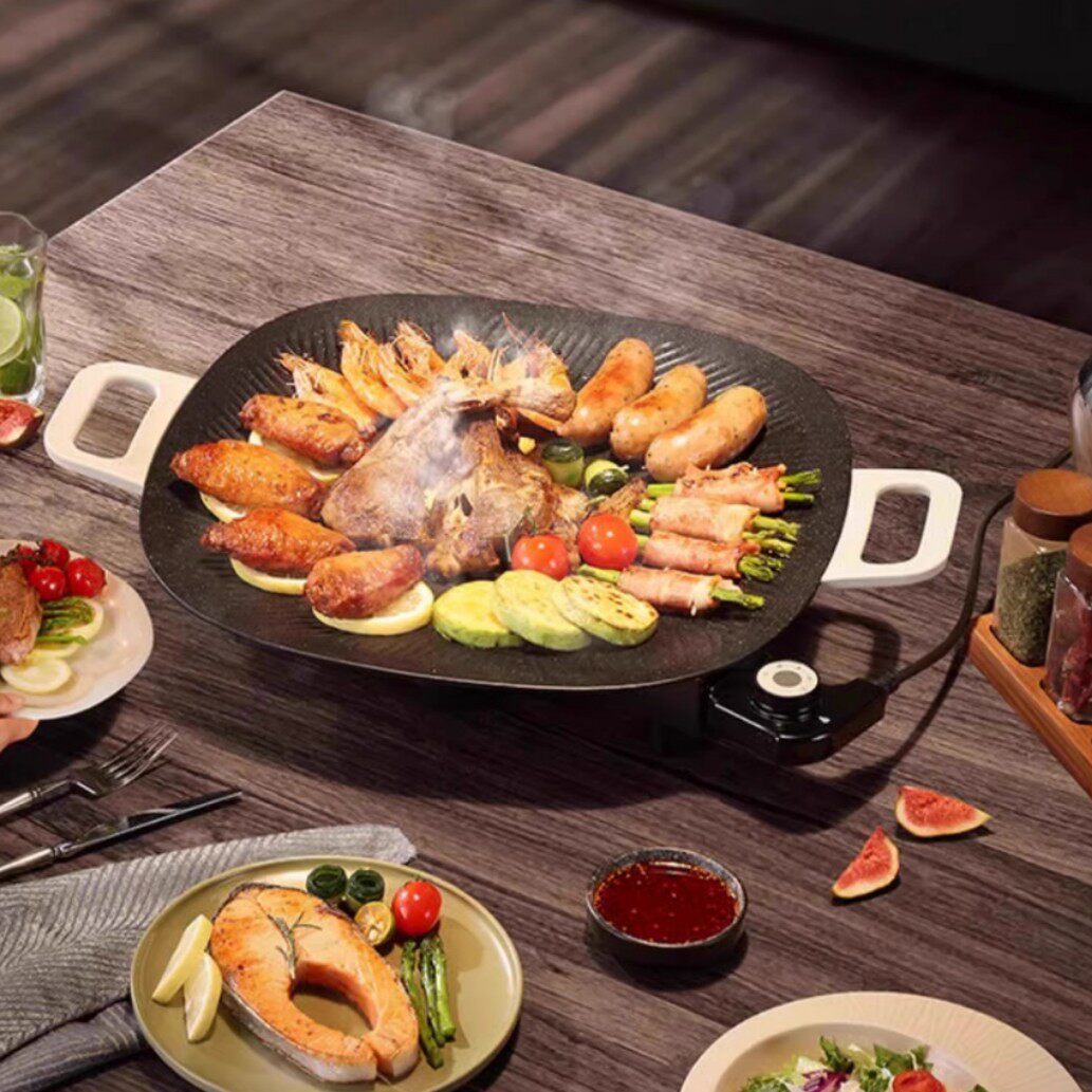 苏泊尔电烤盘家用烤肉盘一体锅韩式多功能烤锅烧烤煎肉盘烹饪机