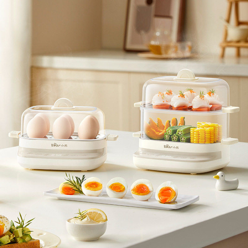 小熊蒸蛋器ZDQ-E12H3 家用小型煮蛋可预约定时早餐机自动断电蒸锅
