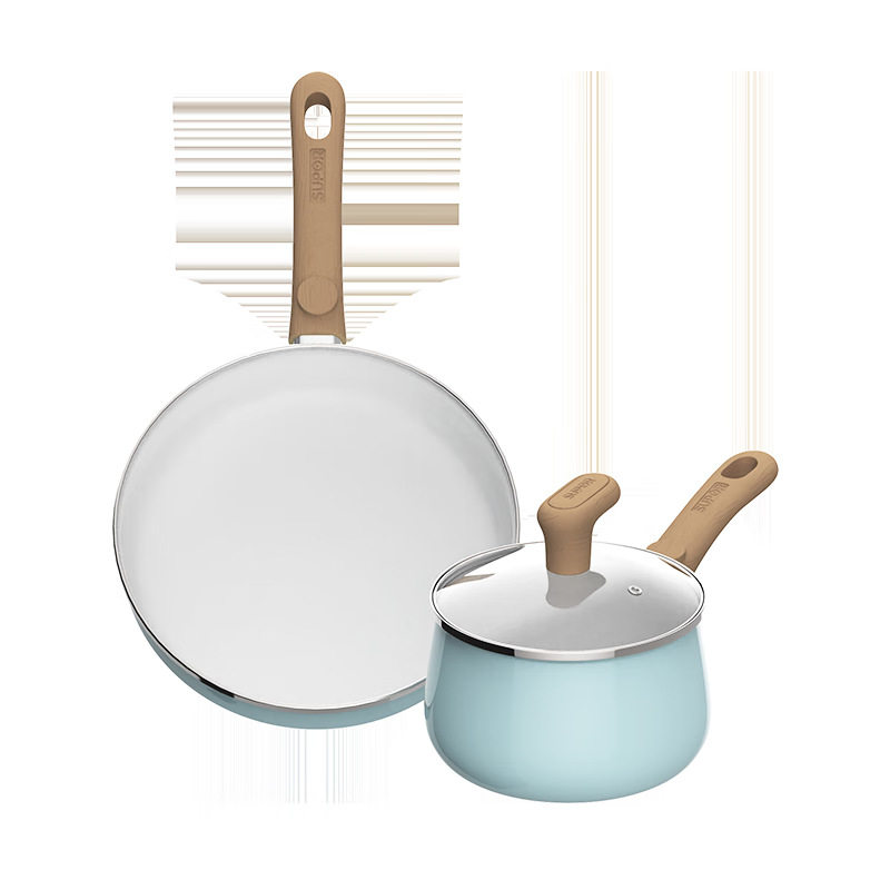 苏泊尔轻珐琅锅具套装家用炊具小型多功能不粘煎锅奶锅电磁炉通用