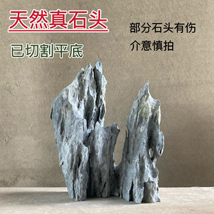 天然英德石鱼缸造景真石头假山石青龙石文案摆件盆景附石景观石子