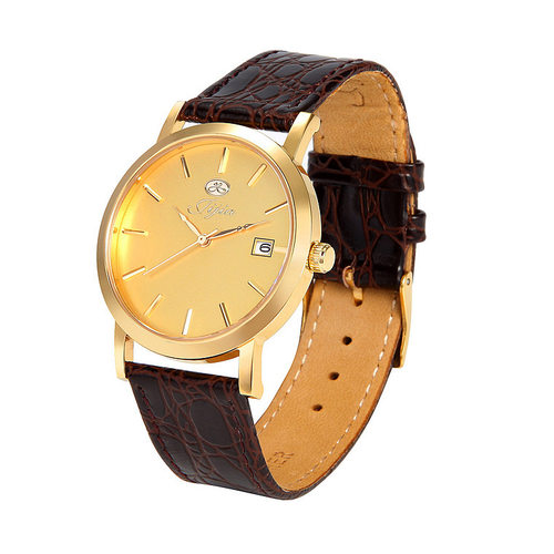 JIJIA三针单历蓝宝石镜面高档男士手表男士礼品表石英表