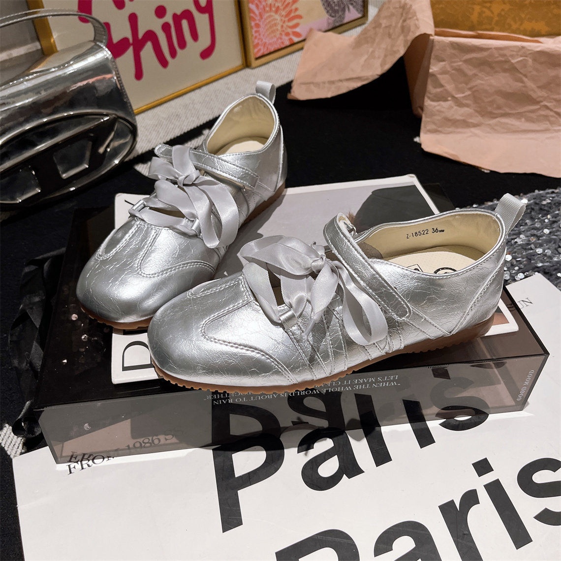 2026年夏季新款系带绑带芭蕾风玛丽珍单鞋德训鞋平底休闲板鞋女鞋