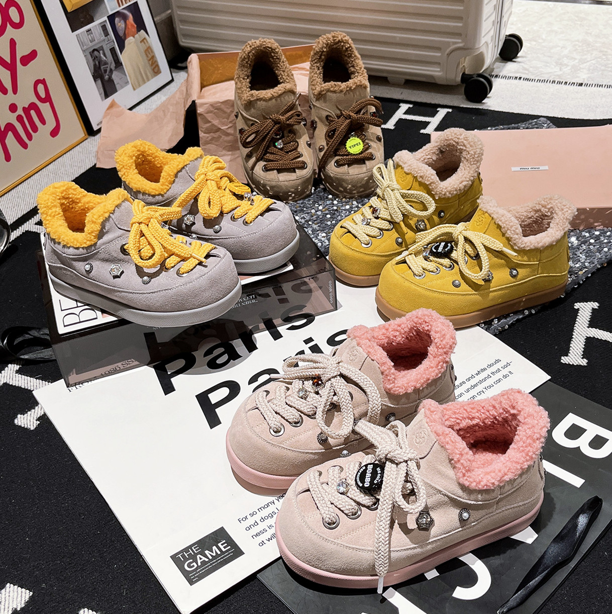 卡皮巴拉面包鞋加绒雪地棉女鞋