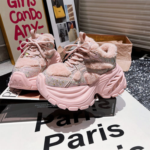 小个子老爹鞋加绒棉鞋运动鞋女鞋