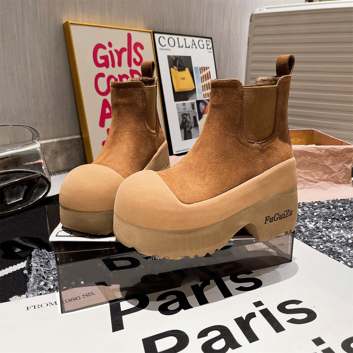 小个子马丁靴机车靴加绒短靴女鞋