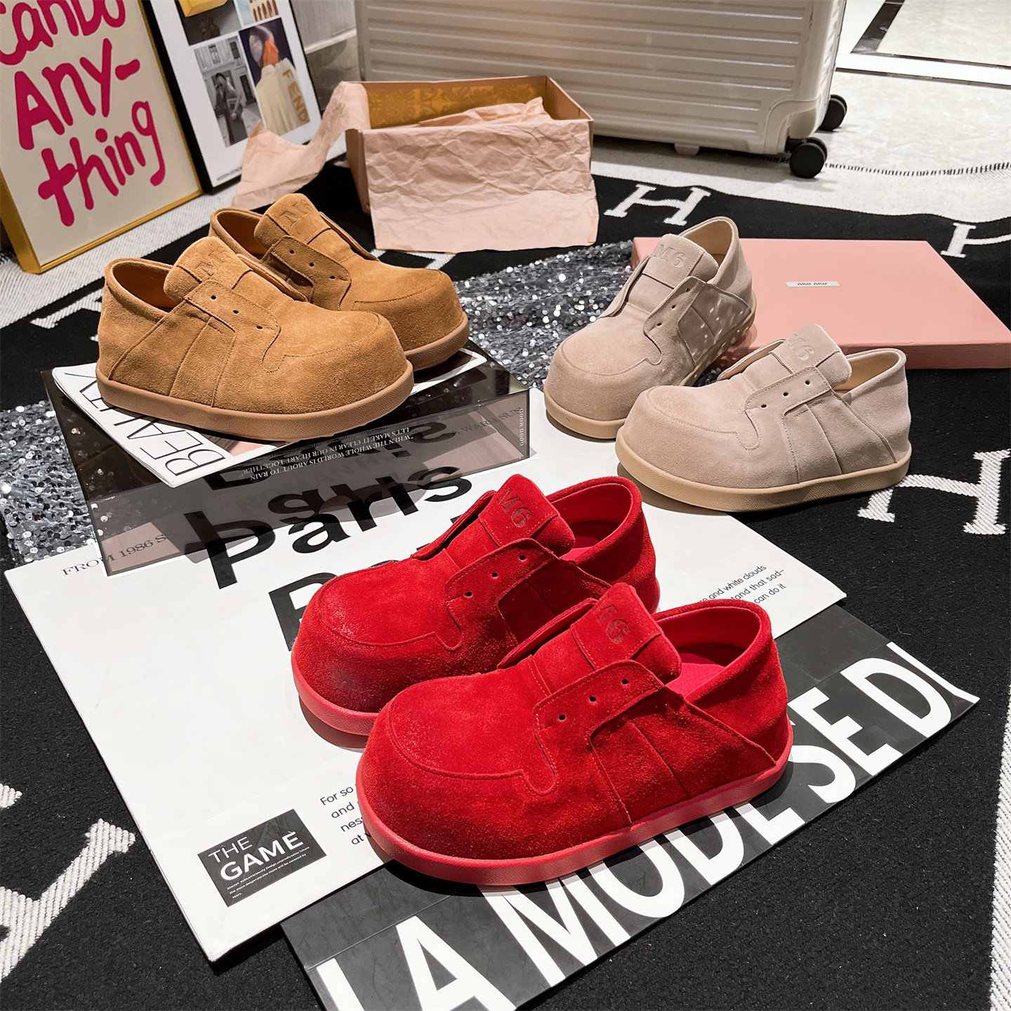 真皮版~豹纹反毛皮一脚蹬乐福鞋勃肯鞋复古豆豆鞋平底鞋大头女鞋,女鞋,勃肯鞋/软木鞋,淘宝优惠券,粉丝福利购,淘宝优惠卷