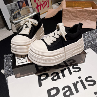 贝壳头米奇大头帆布鞋 新款 休闲板鞋 爆款 7cm 小个子女鞋 2026年春季