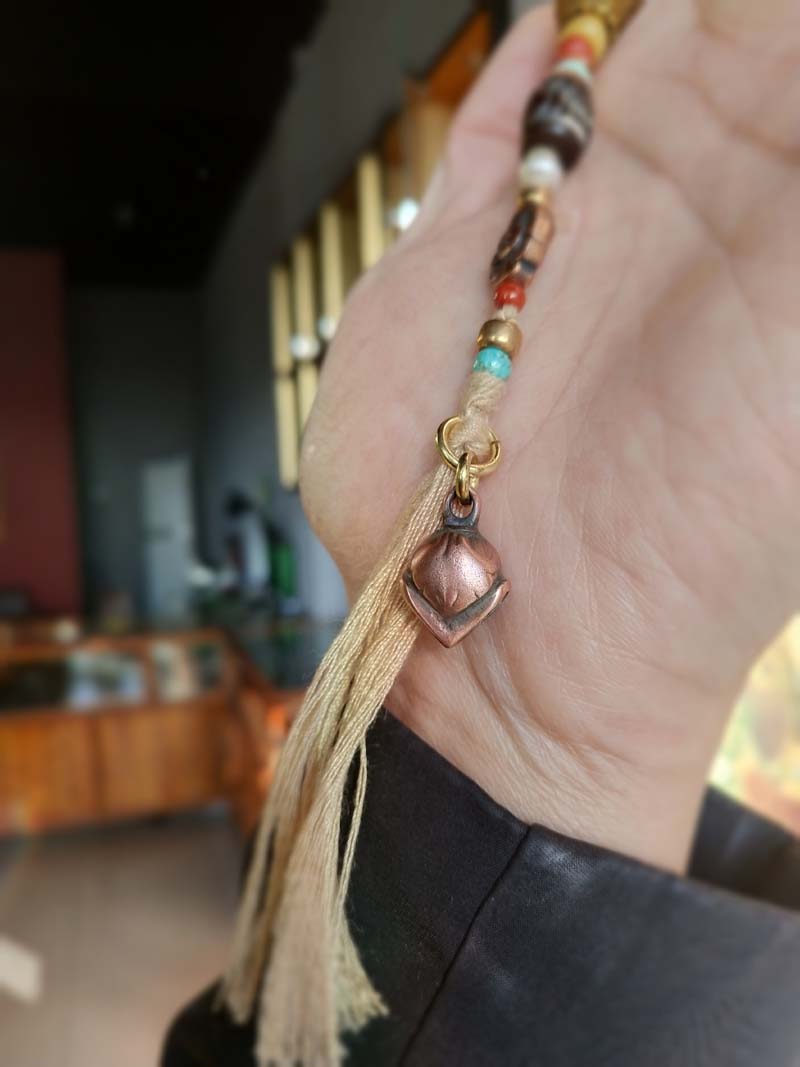 藏传小元素紫铜鸭嘴铃铛文玩配饰手串佛珠DIY藏式散珠旁挂侧挂