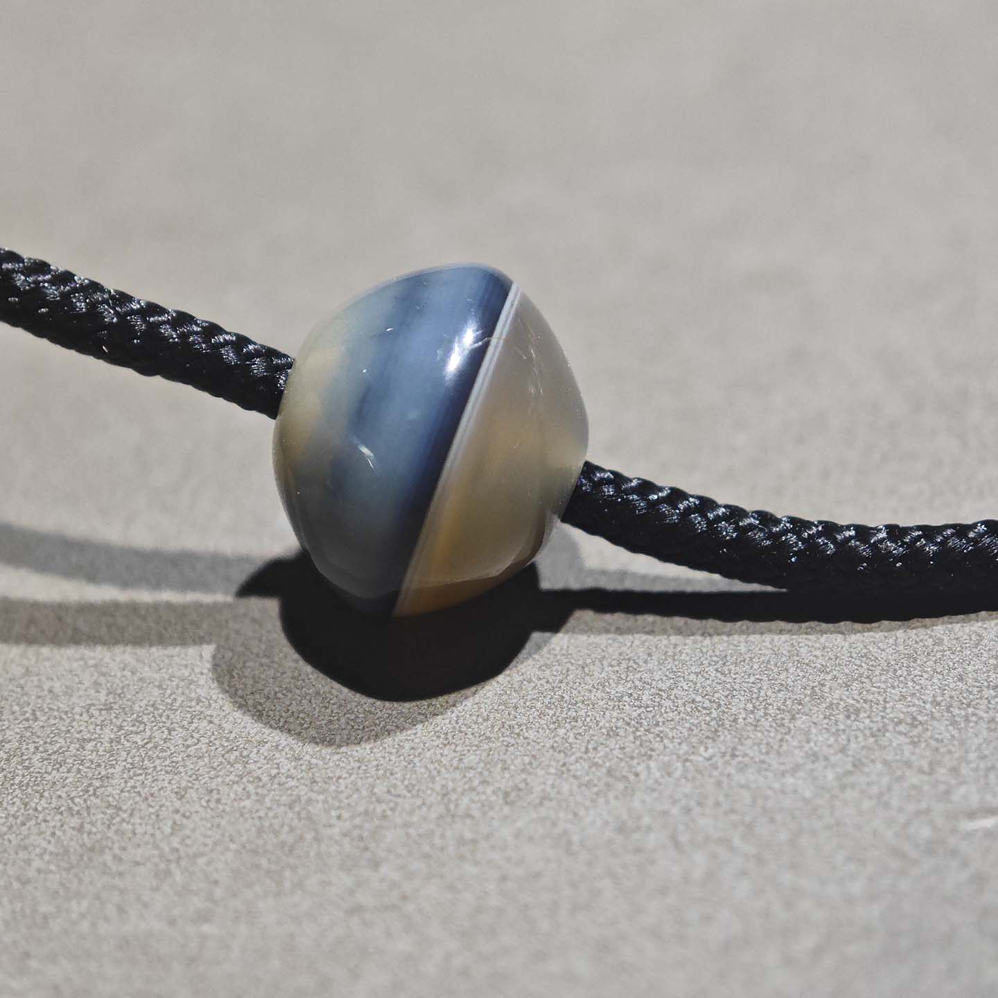 12MM藏传老灰皮蓝沁天地一线药师玛瑙算盘珠子散珠文玩配饰佛珠