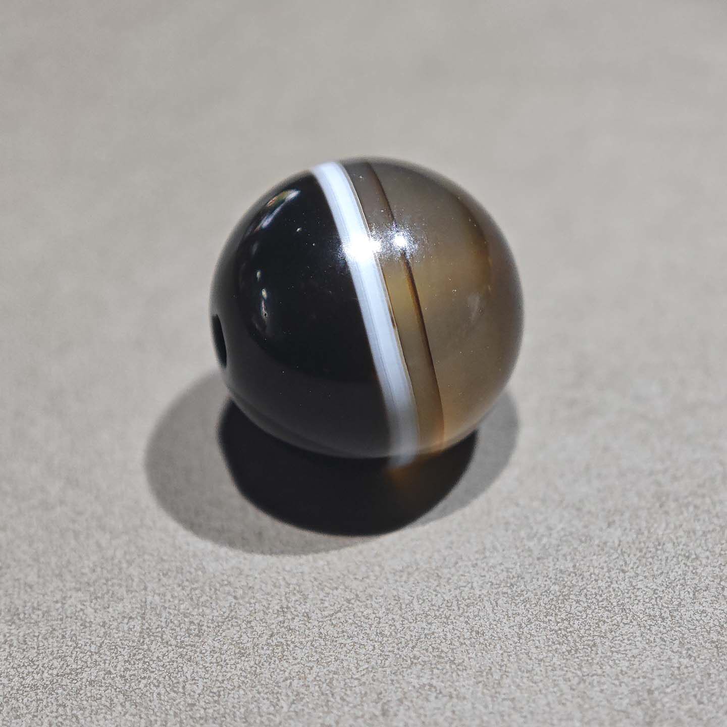 14MM天然天地一线药师玛瑙圆珠子多宝手串佛珠配珠diy藏式小元素