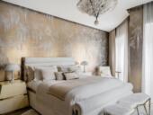 新春特价 素锦繁花紫藤花开香槟银箔金箔100%纯手绘天然环保墙纸布