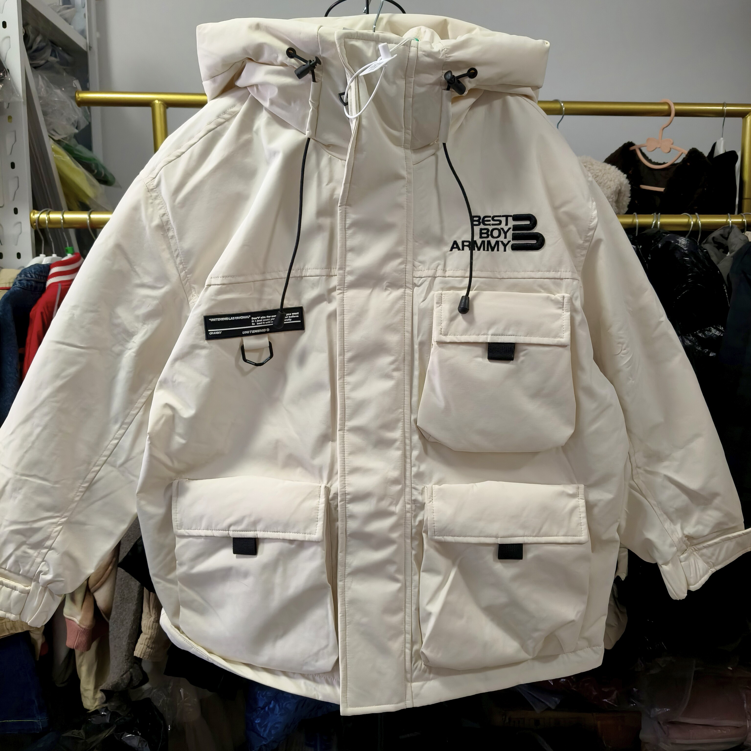 百系青少年90白鸭绒工装羽绒服男女童派克服多口袋加厚羽绒外套冬,童装/婴儿装/亲子装,羽绒服,淘宝优惠券,粉丝福利购,淘宝优惠卷