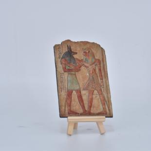 文创树脂埃及法老卢克索石板画阿努比斯壁画书房桌面浮雕纪念品