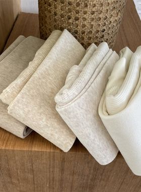 秋冬燕麦白色800D婴儿绒保暖微压显瘦精梳棉细条纹打底连裤袜子女