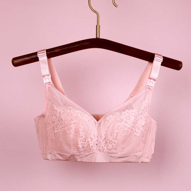 婷妃孕妇内衣夏季超薄款蕾丝怀孕期防下垂聚拢产后喂奶哺乳文胸罩