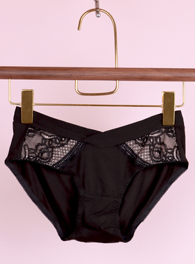 霞琪孕妇内衣怀孕期莫代尔低腰内裤孕中晚期托腹黑色蕾丝产后裤头