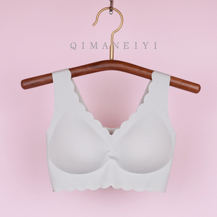 无痕无钢圈女士文胸 内衣妈妈一片式 婷妃中老年人大码 全罩杯背心式