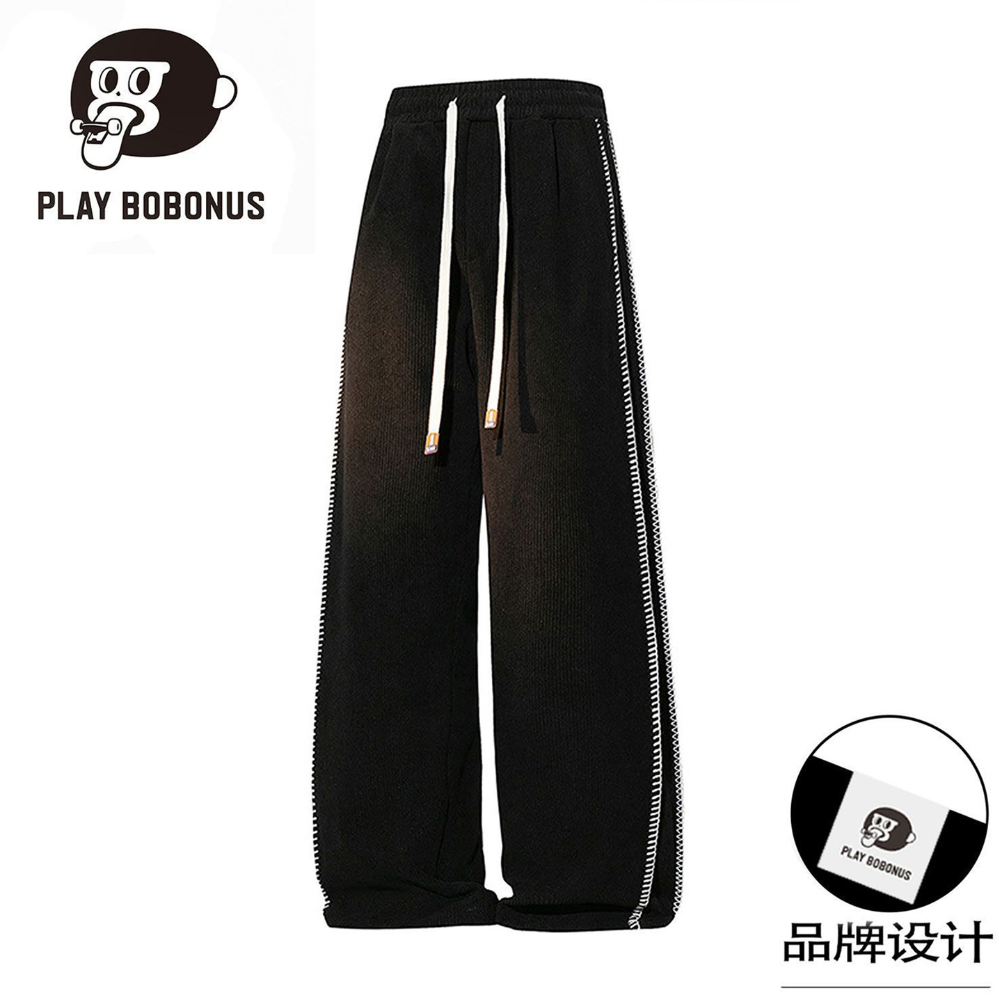 PLAY BOBONUS美式高街休闲小众潮牌宽松侧边明线灯芯绒长裤男秋冬,男装,休闲裤,淘宝优惠券,粉丝福利购,淘宝优惠卷