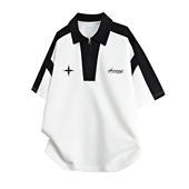 夏季 T恤男女同款 小众潮牌宽松刺绣字母polo领短袖 dnnnnx重磅美式